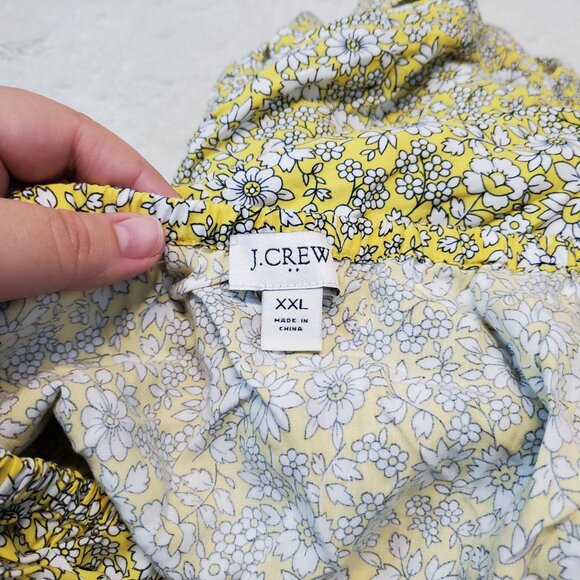 J. Crew Yellow White Black Floral Tiered Cottagecore Romantic Dress Women XXL - Picture 11 of 11